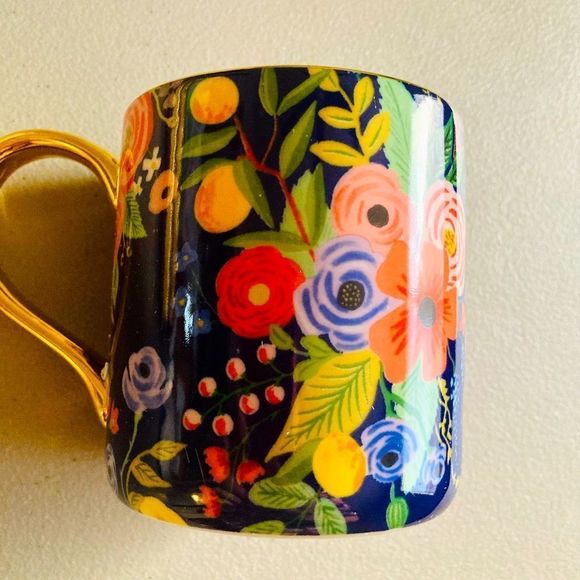 Rifle Paper Co. for Anthropologie Garden Party Monogram Mug Letter X - Picture 6 of 10